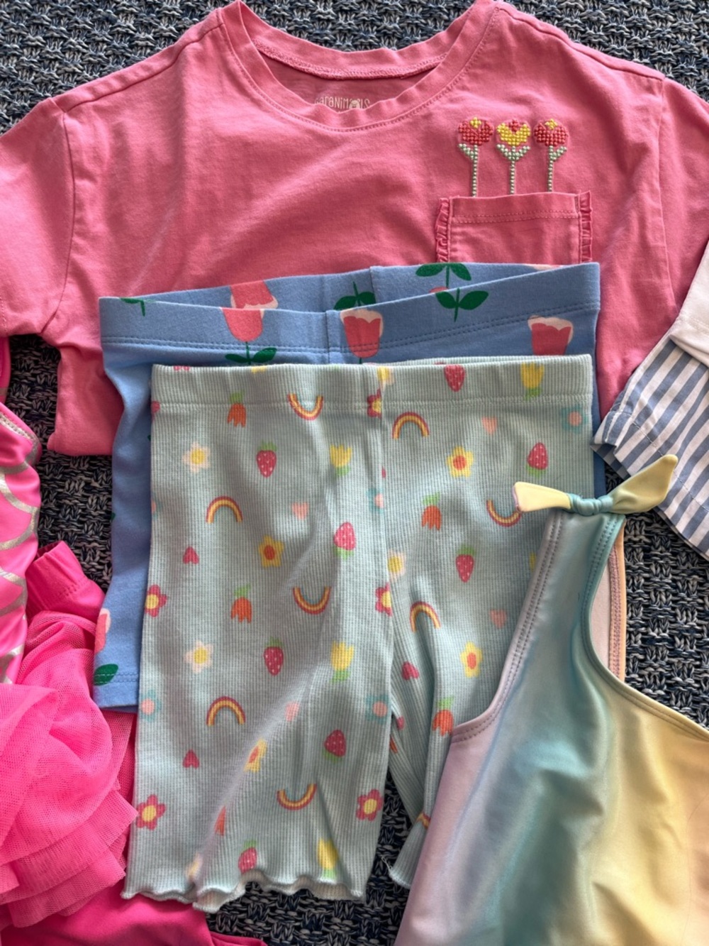 Cat & Jack Girls Mix Swim & Play Set - Pink, Blue, Pastel Rainbow, Mint Fits 5T - Picture 5 of 8